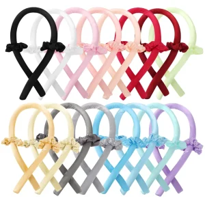 Easy Home Use Heatless Silk Hair Roller Soft Rollers for Cold Temperature Hair Curling Promotional Ribbon Curling Tools