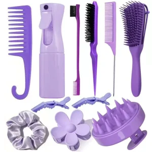 Eco Friendly 12Pcs Hair Styling Comb Kit Rat Tail Wide Tooth Combs Styling Set for All Hair Types Salon