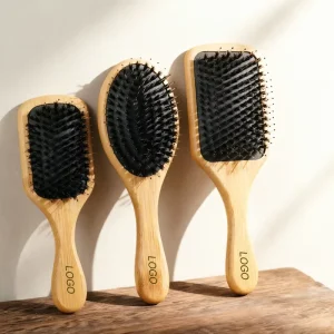 Eco Friendly Bamboo Hairbrush Boar Bristle Hair Brush for Women Home Use