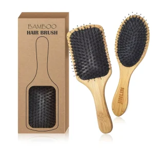 Eco Friendly Manufacturer Bamboo Wooden Hairbrush Set Massage Paddle Boar Bristles Hair Brush for Human Hair