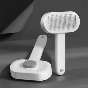 Eco Friendly Pet Comb for Cats & Dogs Hair Removal & Fur Grooming Soft PP & Stainless Steel Massage Brush Bathroom Use
