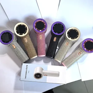 Eco Friendly Plastic Eyelash Extension Handheld Hair Dryer USB Fan Rechargeable Diamond Air Conditioner Rhinestone