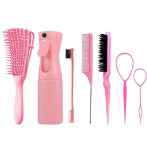 Eco Friendly Shampoo Brush & Cleaning Brush Hair Styling Tool Kit with Multi functional Hair Combs for Salon & Home Use