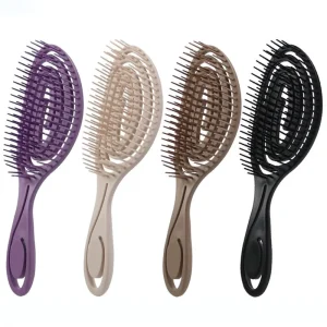 Eco Friendly Wheat Straw Detangling Wet Hairbrush Soft Head Scalp Massaging Comb Tug free Detangling Brushes Salon Home Tools