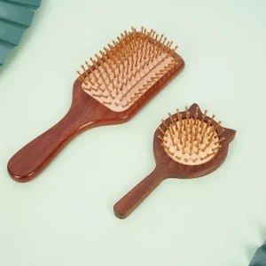 Eco friendly Bamboo Wooden Detangling Hair Comb Paddle Air Cushion Comb