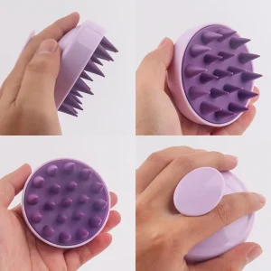 Eco friendly Silicone Hairbrush with Handle Soft Silicone Hairbrush for Scalp Massage Cleaning Massaging Brush Comb