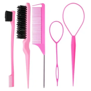 Eight Piece Cross Border Hair Tools Set Stainless Steel Steel Needle Tip Comb Three Rows Hair Comb Eyebrow Brush Plastic Hair