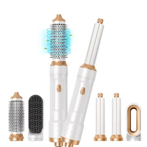 Electric 5 in 1 Styler Hair Dryer Hot and Cool Air Brush Professional Hair Straightener Curling Styling Tools Set