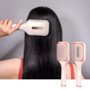 Electric Air Cushion Scalp Massage Comb with Vibration and Liquid Guide Plastic Handle Home Use Oil Applicator