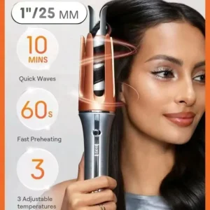 Electric Auto Rotating Hair Curler Anti Tangle Smart Chip Curling Iron Fast Heat Ionic Waver 4 Temperature Portable Household
