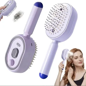 Electric Hair Care Device with Nano Mist Scalp Massage Rechargeable Portable Anti Static Detangling Brush