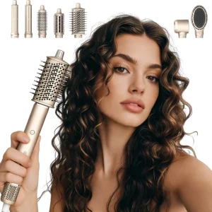 Electric Hair Drier Curling Iron All In One 36mm Three Tower French Curler BLDC Motor 1300W 3 Speed Temperature Control