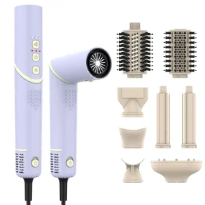 Electric Hot Air Brush Professional Styler 8 in 1 Hair Dryer Hair Straightener Curling Styling Tool Set Hot Air Brush Dryer