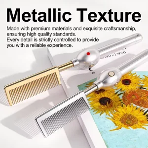 Electric Hot Hair Straightener Comb Constant Temperature Heat Resistant for Natural Curly Hair Wigs Hairdressing Tool