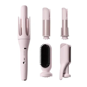 Electric PTC LED Interchangeable Styler 5 in 1 Clip Hair Iron Curls Anti scalding Professional Curler Set for Hotel Use