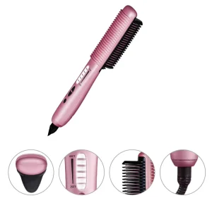 Electric Portable Ionic Hair Straightening Iron Comb Electric Scalp Massage Hair Dryer Straight Straightener Comb Tools