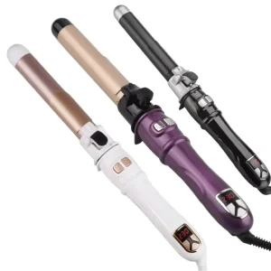 Electric Tourmaline Automatic Rotating Curling Iron Set Professional Salon Use Hotel PTC 2 Piece Hair Styler