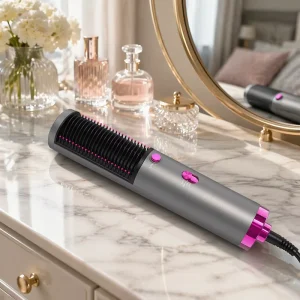 Electric Tourmaline Ceramic Hot Air Hair Straightener Blow Dry Comb Curling Iron Straightening Comb Hair Dryer Dual Purpose Roll