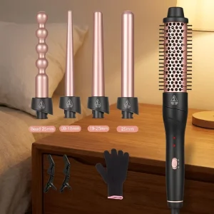 Electric Travel Friendly Ceramic Hair Curler 3 Free Gifts Multiple Rollers Dual Voltage 3 Temperature Settings for Daily RV Use