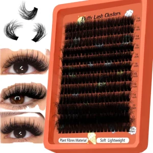 European DIY Eyelash Extension Kits Clusters Thick 80D100D Faux Mink Hair Large Capacity 3D Fluffy Segmented Segments
