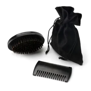 FYD Beard Brush Comb Gift Set for Men Natural Boar Bristle Hair Brush Wooden Comb Facial Hair Styling Grooming Shaping Tool