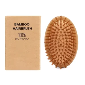 FYD Custom Logo Natural Bamboo & Oval Beech Hand Comb Eco Friendly Ionic Massage Brush for Home or Hotel Travel Hair Tools