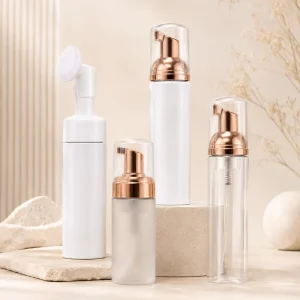 Facial Cleanser Bottle Clear PET Foaming Bottle Cosmetic Packaging with Foam Pump for Facial Wash Makeup Remover Foam