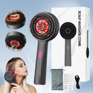 Factory Anti Hair Loss Scalp Massager Brush with Red LED Lights Vibrating Hair Growth Comb Device Head Massager Styler