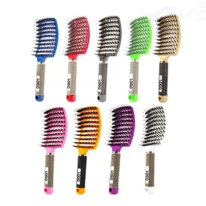 Factory Curved Vent Hair Brush Curly Bristle Nylon Hairbrush Wet and Dry Detangling Massage Hair Comb