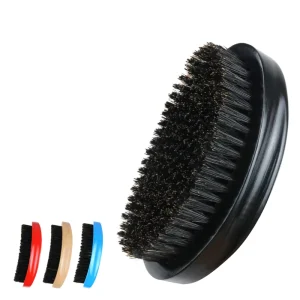 Factory Custom Ionic Beard Hair Brush Soft Medium Hard Boar Bristle 360 Wave Brush with Paddle Feature
