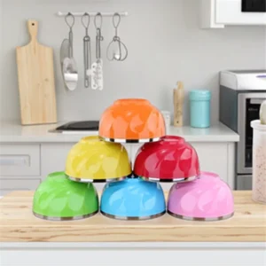 Factory Direct Colorful Double Layer Stainless Steel Bowls Utensils for the Family Restaurant Serves Food