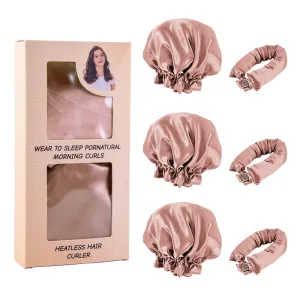 Factory Direct Sale Soft Sleep Curling Rod Headband Bun Bons Hair Rollers Set Satin Heatless Hair Curler with Hair Caps