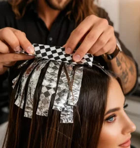 Factory Direct-sale Hair Salon Uses Checkerboard Colors Aluminum Foil Roll Paper