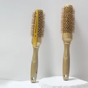 Factory Golden Multi functional Round Brush with Hair Clip and Pointed Tail Parting Tool Hairbrush for Salon