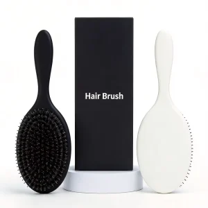 Factory Large Matte Professional Hair Brush for Women Custom Hair Brush with Logo Boar Bristles Detangling Hair Brush