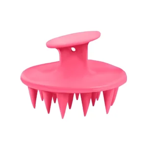 Factory Latest Pink Portable Soft Silicon Shampoo Brush Hair Scalp Massager Round Self Cleaning Hair Brush