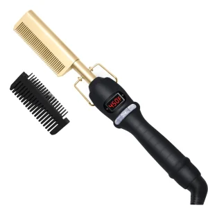 Factory Multifunctional Electric Hot Comb Anti Scald Portable Curling & Straightening Comb for Hair and Beard