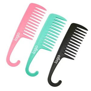 Factory Portable Plastic Handle Barber Beauty Salon Wide Tooth Large Custom logo Curly Flat Styling Hair Comb