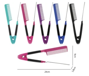 Fashion Hair Combs V Type Hair Straightener Comb DIY Salon Haircut Hairdressing Styling Tool Anti static Combs Brush