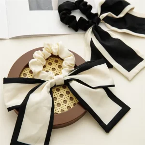 Fashion Hair Scrunchies With Silk Scarf and Korean Style Decoration for Ladies