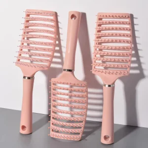 Fashion Simple Curved Vented Detangling Hair Brush Custom Logo Wet and Dry Massage Hairbrush Salon Hairdressing Tools