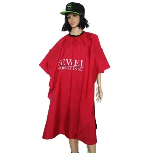 Fashionable Custom Red Waterproof Cotton Barbers Hairdressing Cape Apron