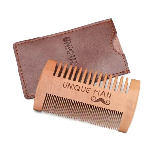 Fine Coarse Teeth Anti Static Custom Small Wooden Mustaches Comb Mens Beard Pocket Comb