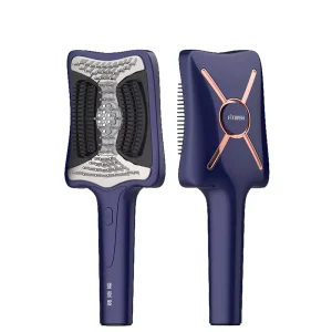 Fitdash Rechargeable Vibrating Heating Electric Electroporation Red Light Therapy Beauty Device Scalp Massager Hair Growth Comb