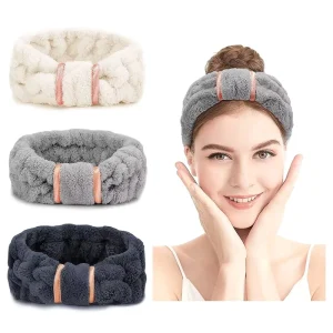Flannel Beauty Headband Adjustable Soft Hair Wrap Facial Skincare Shower Sports Cosmetic Unisex Spa Makeup Bath Hair Decoration