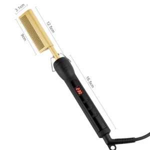 Flat Iron Hair Straightener Brush Copper Hair Comb Hair Straightener Comb