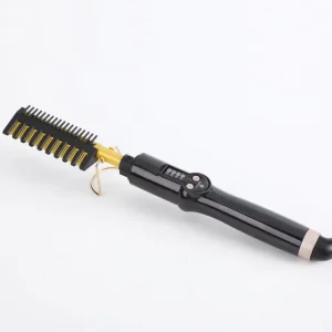 Flat Iron Heated Hot Comb and Curling Fast Hair Straightener Electric Heated Comb
