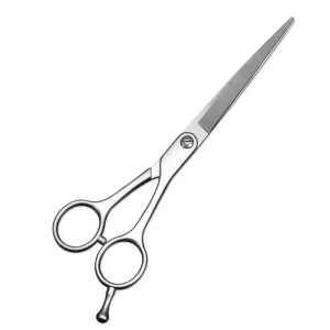 Flat Scissors All Stainless Steel Silver Barber Hair Cutting Hairdressing Scissors