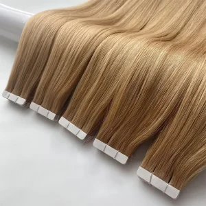 Flexible and Durable Weft Tape in Hair Extensions So Soft Straight Tape in #10-16