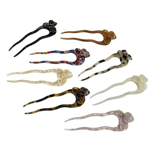 Flower Acetic Acid Retro Hairpin Lazy Bun Updo Hair Comb Elegant Fashion Wedding Hair Clip